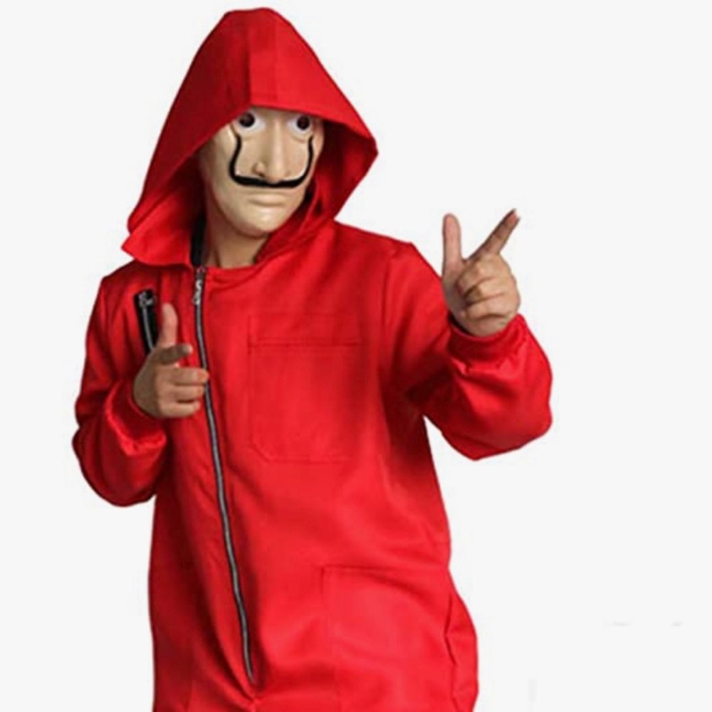 COPY - Unisex Red Jumpsuits Mask Halloween Party Costume Full Set